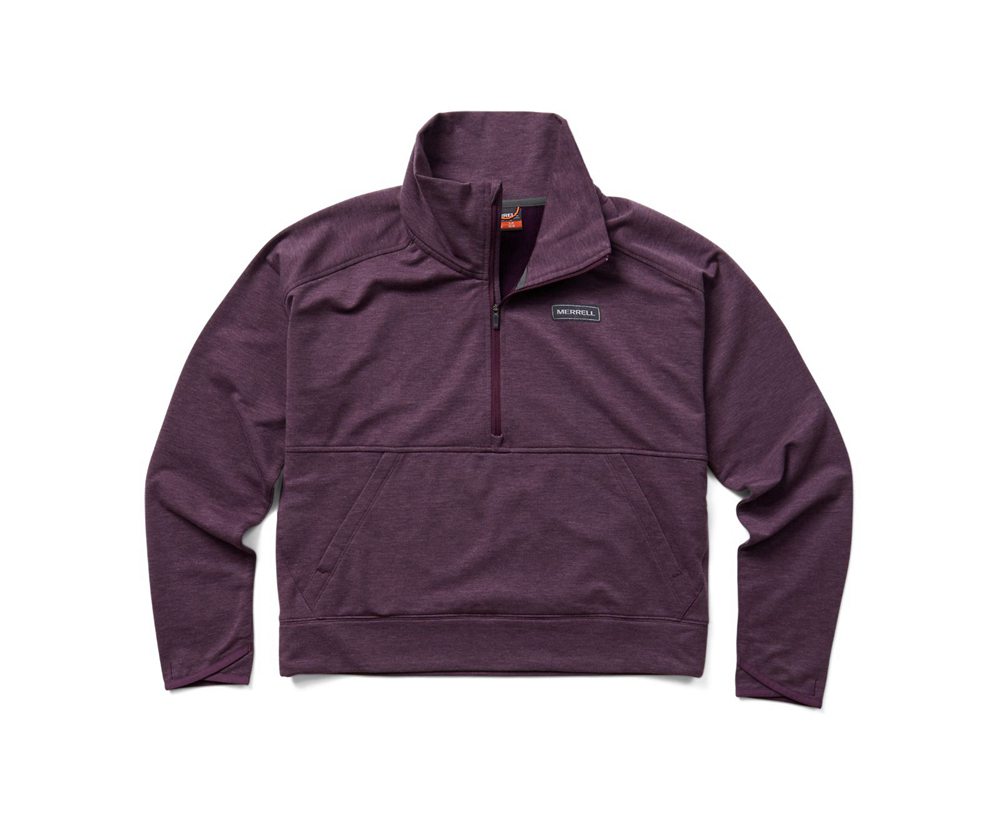 Merrell Pullover Purple - Timber 1/4 Zip - Womens 47TQREBUK